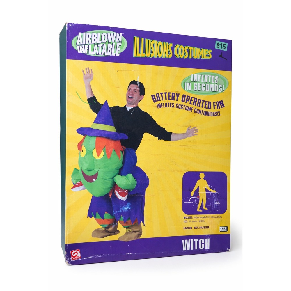 Gemmy Airblown Inflatable Illusions Witch‎ Costume Adult Ride On Halloween B2